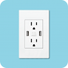 Toma corriente doble más USB blanco