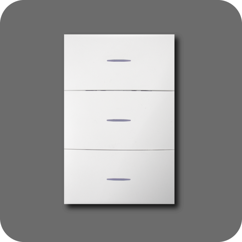 Interruptor triple flat blanca