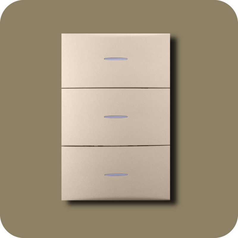 Interruptor triple flat champán